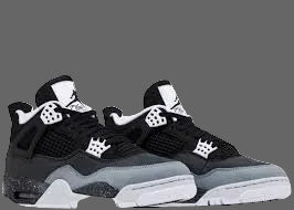 Black and gray sneakers with white accents on a white background