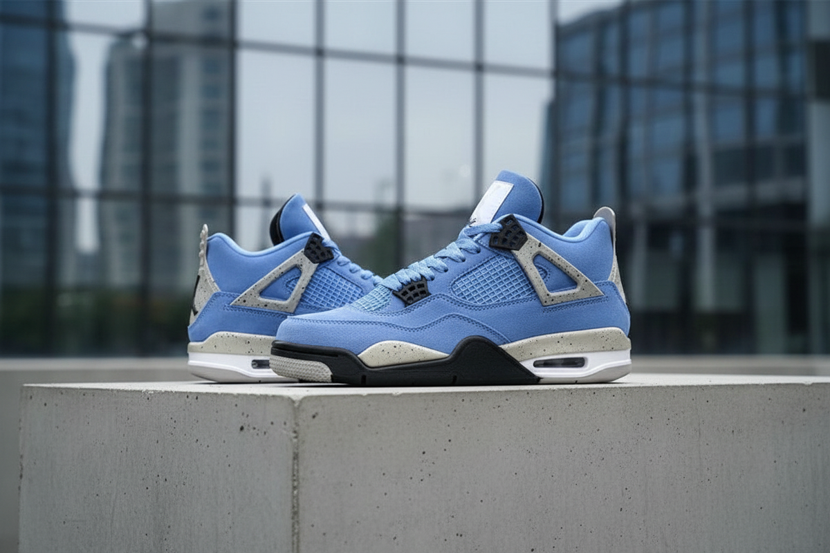 Air Jordan 4 University Blue in premium setting