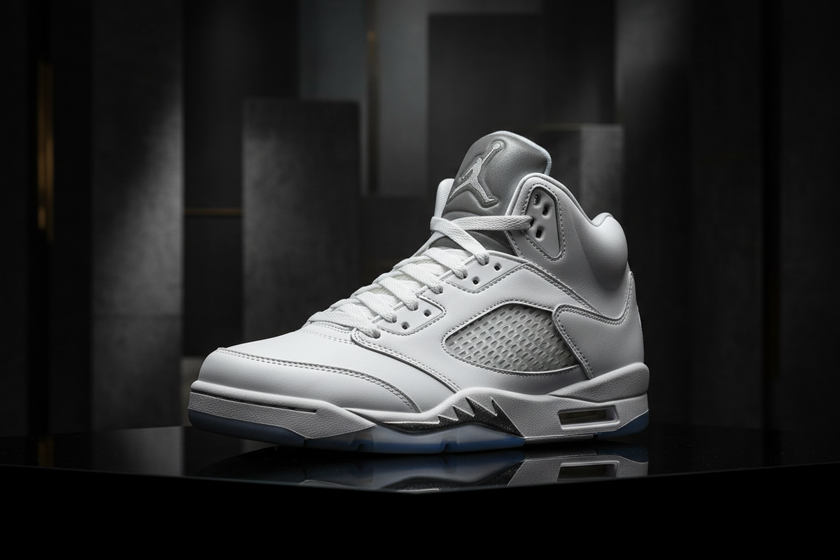 Air Jordan 5 white metallic
